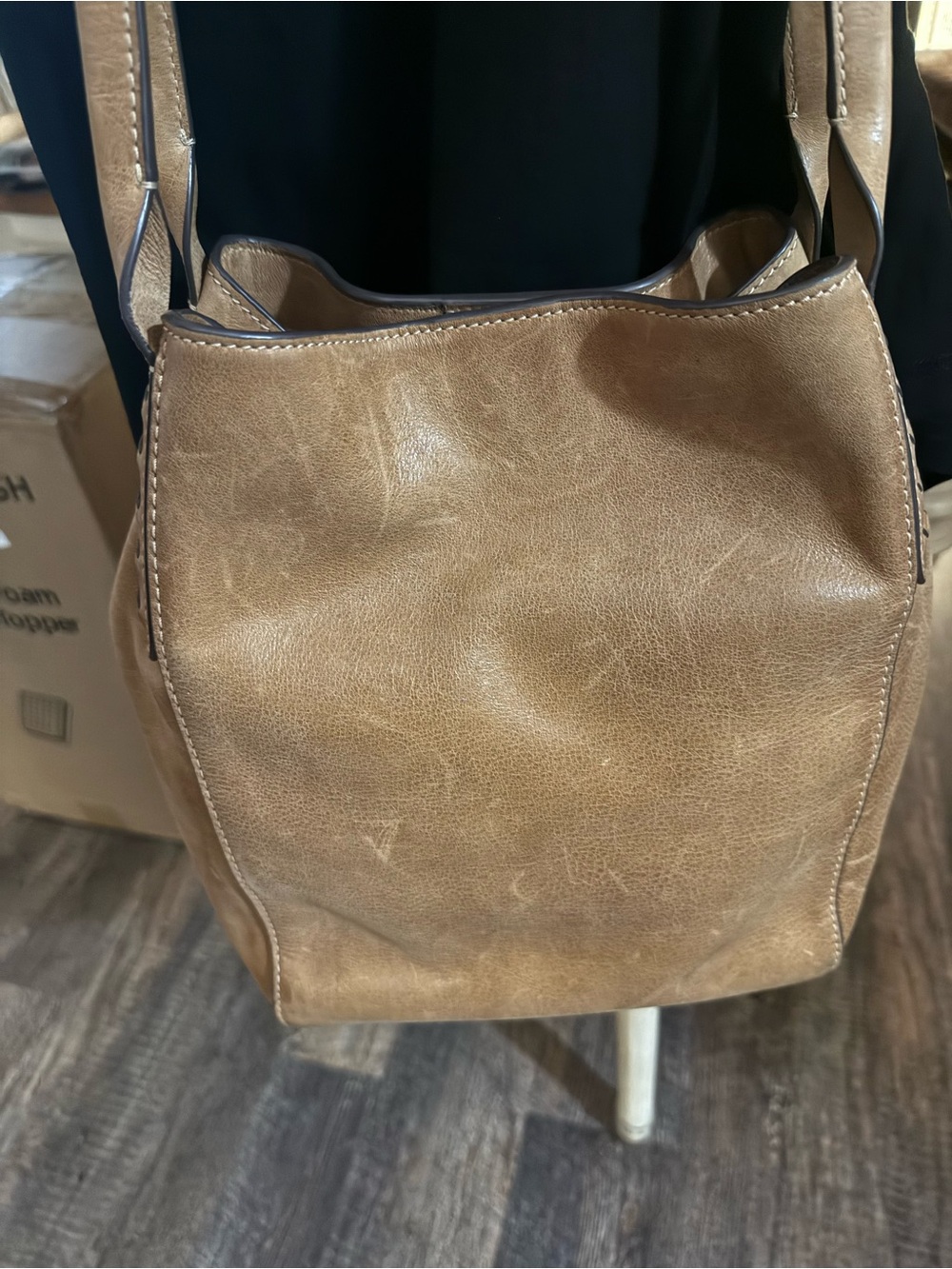 Frye Leather Shoulder Bag in Warm Tan